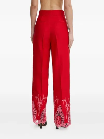 Never Fully Dressed High-waisted Trousers In Red