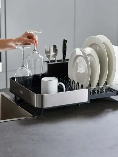 Joseph Joseph Extend™ Drain-rack Dish-drying Rack (53cm X 36.5cm) In Black
