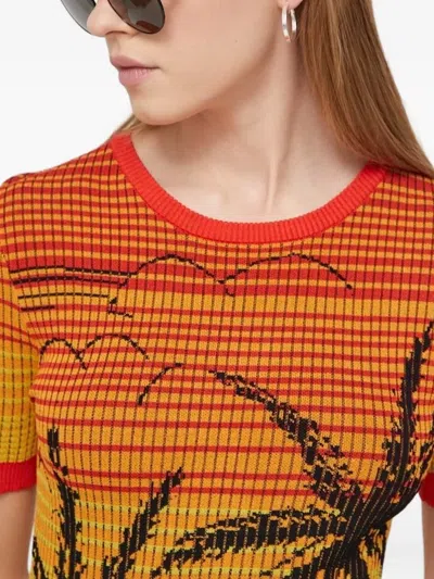 Desigual Palm-tree Ombré Mini Dress In Multi