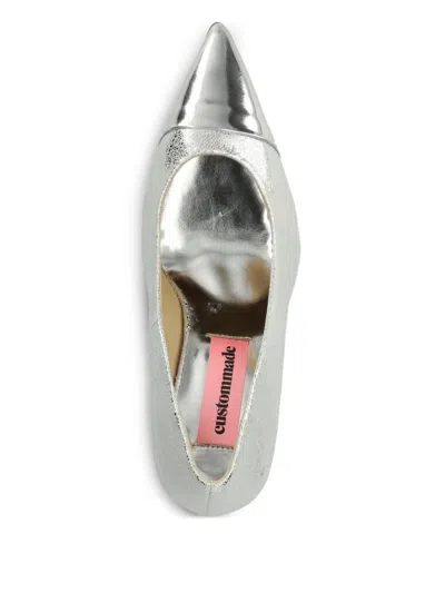 Custommade Metallic Cap-toe Pumps In Gray