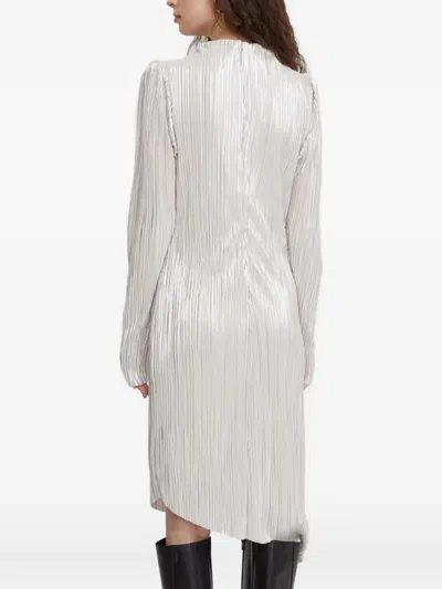 金属效果不对称连衣裙