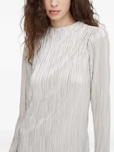 金属效果不对称连衣裙