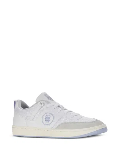 K-swiss Mesh-panel Leather Sneakers In White