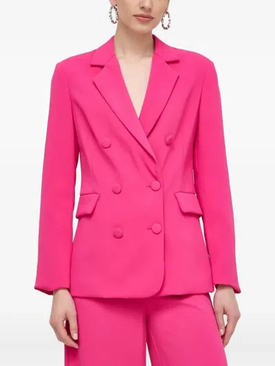 Silvian Heach Double-breasted Button Blazer In Pink