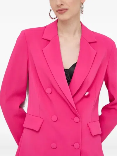 Silvian Heach Double-breasted Button Blazer In Pink