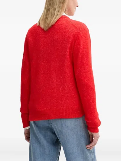 Samsoe & Samsoe Nor Button-front Knitted Cardigan In Red