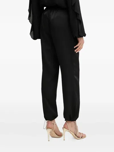 Liu •jo Drawstring-ankle Trousers In Black