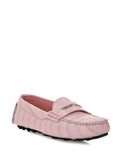 仿鳄皮纹压纹乐福鞋