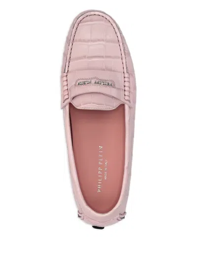 仿鳄皮纹压纹乐福鞋