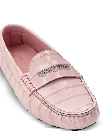 仿鳄皮纹压纹乐福鞋