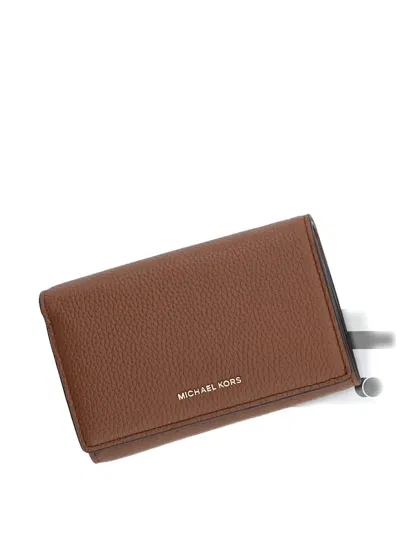 Michael Michael Kors Embossed Leather Wallet In Brown