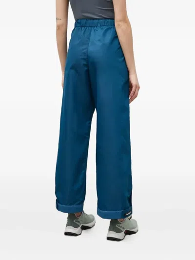 松紧裤腰卷边直筒裤