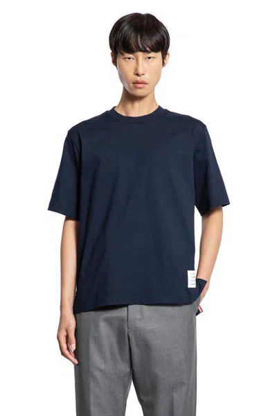 Thom Browne Rwb T-shirt In Midweight Jersey In Blue