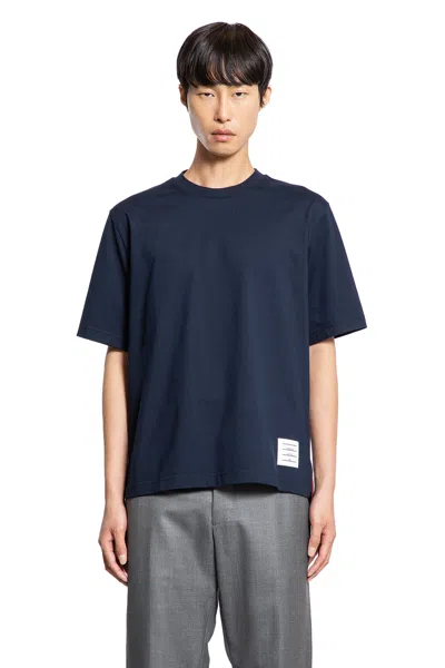 Thom Browne Rwb T-shirt In Midweight Jersey In Blue