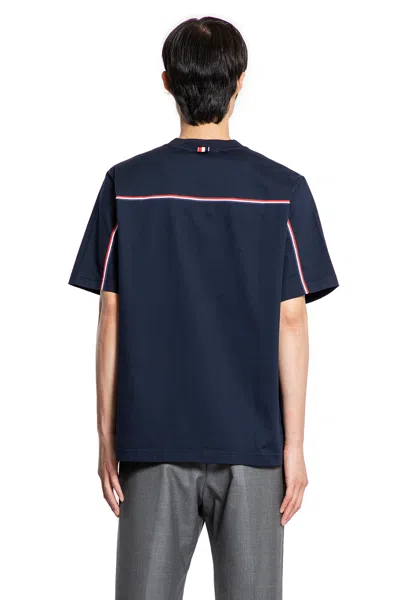 Thom Browne Rwb T-shirt In Midweight Jersey In Blue