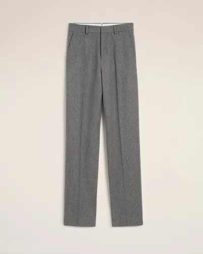 Ami Alexandre Mattiussi Tailored Wool Trousers Featuring Pleated Front In Gray