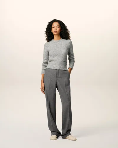 Ami Alexandre Mattiussi Tailored Wool Trousers Featuring Pleated Front In Gray