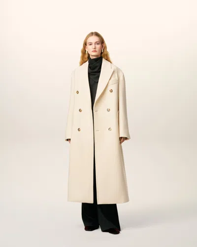 Ami Alexandre Mattiussi Ami Paris Women Long Double-breasted Coat In Neutral