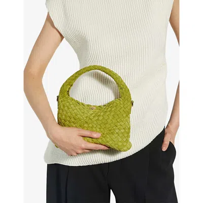 Dune Womens Lime Plain Synthetic Dinkydeliberate Mini Faux-suede Shoulder Bag