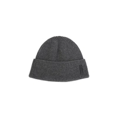 Giorgio Armani Ribbed Cashmere Beanie With Folded Cuff In Black