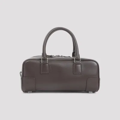 Loewe Structured Rectangular Handbag In Premium Calfskin Leather In Gray