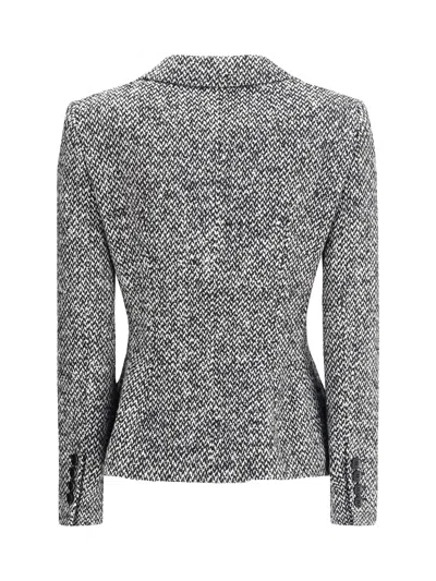 Dolce & Gabbana Single-breasted Speckled Wool-blend Jacket In Gray