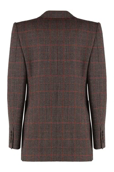 Chloé Chloe Women Checked Wool Tailored Jacket In Brown