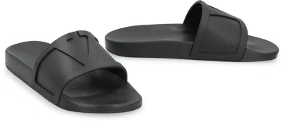 Valentino Coolside Rubber Slides In Black