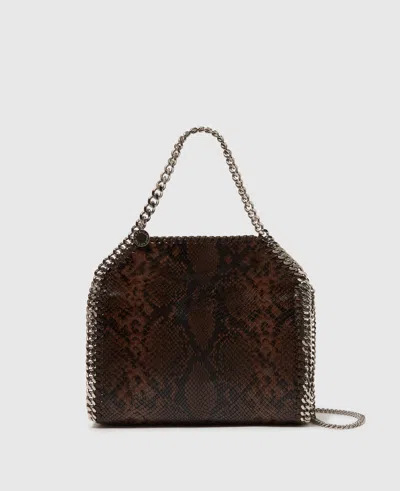 Stella Mccartney Falabella Snake Mini Tote Bag In Brown