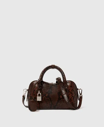 Stella Mccartney Ryder Small Bag In Python Effect In Brown