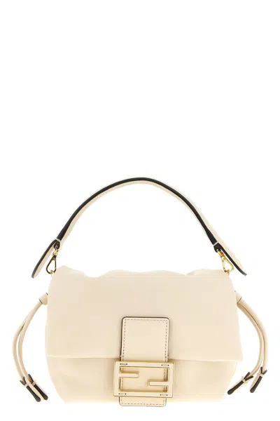 Fendi Mamma Baguette Small Handbag In White