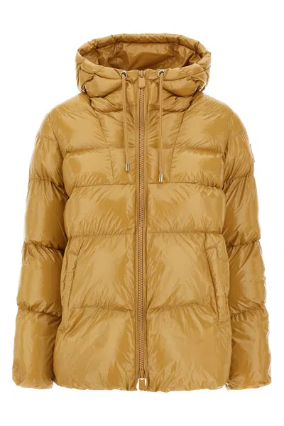 Pinko Nylon Padded Down Jacket In Yellow