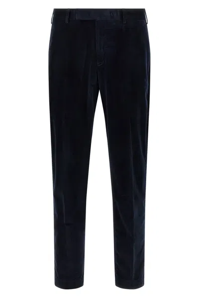 Pt Torino Pleat-front Corduroy Trousers In Blue