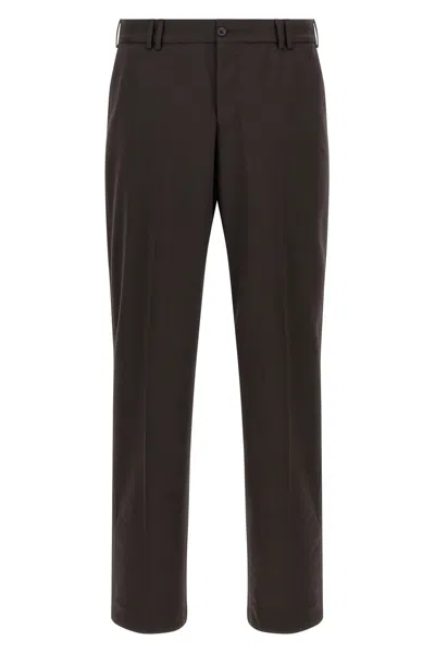 Pt Torino B-stretch Wool Pants With Front Button Closure In Brown