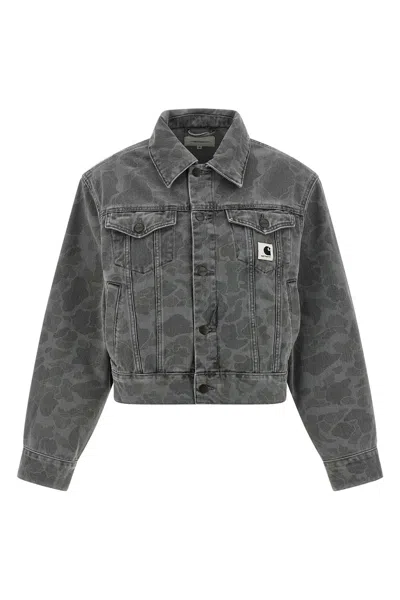 Carhartt Duck Orell Denim Jacket In Gray