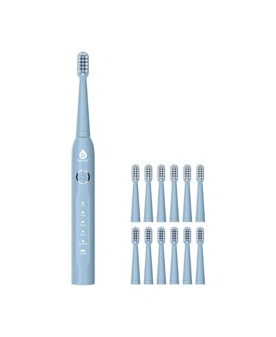 Pursonic Usb Rechargeable Electric Toothbrush With 12 Brush Heads In Blue