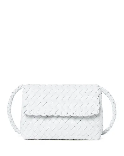 Loeffler Randall Vinnie Mini Woven Leather Crossbody In White