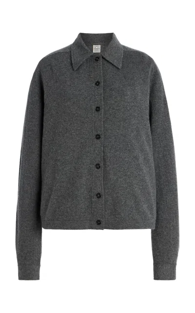 Totême Raglan-sleeve Cashmere Cardigan Dark Grey In Gray