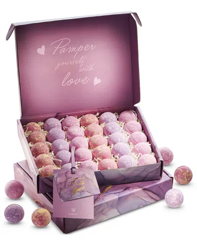 Lovery Bath Bombs Gift Set, 30pc Relaxing Spa Body Care Balls In Assorted Fragrances In Pink