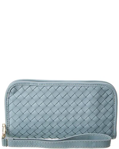Isabella Rosetti Ora Hand-woven Leather Wallet In Blue