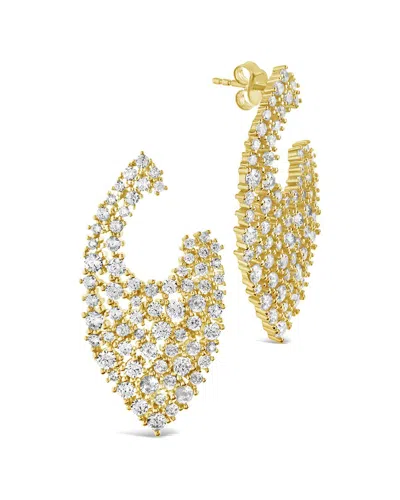 Sterling Forever Priscilla Cubic Zirconia Statement Stud Earrings In Gold