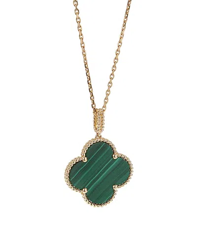 Van Cleef & Arpels 18k Rose Gold Malachite Magic Alhambra Necklace (authentic  Pre-loved) In Green