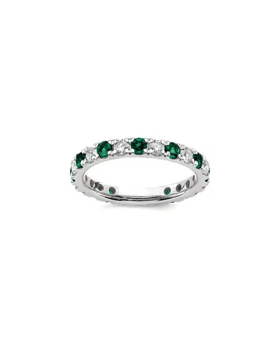 Lab Grown Gemstones 14k 1.75 Ct. Tw. Lab-grown Diamond & Lab-grown Alexandrite Eternity Ring In Metallic