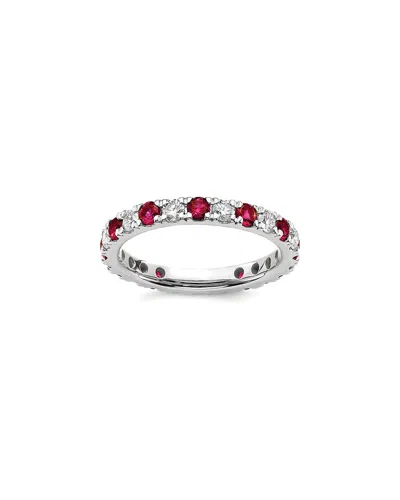 Lab Grown Gemstones 14k 1.75 Ct. Tw. Lab-grown Diamond & Lab-grown Ruby Eternity Ring