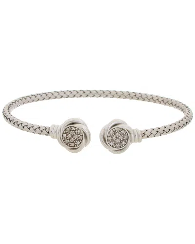 Meshmerise 18k Over Silver 0.15 Ct. Tw. Diamond Mesh Bangle In Metallic