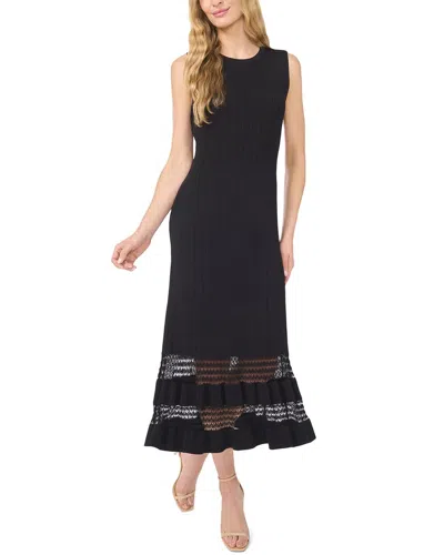 Ted Baker Pointelle Sleeveless Midi Dress In Black