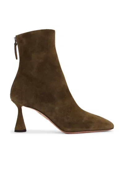 Aquazzura Love Suede Ankle Bootie 75 In Green
