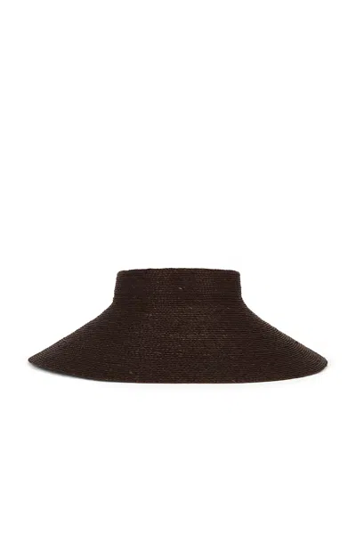 Janessa Leone Birdie Wide-brimmed Raffia Visor In Burgundy