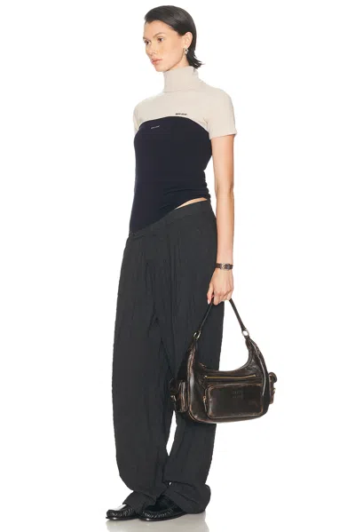 Miu Miu Womens Caffe Pocket Leather Top Handle Bag In Brown