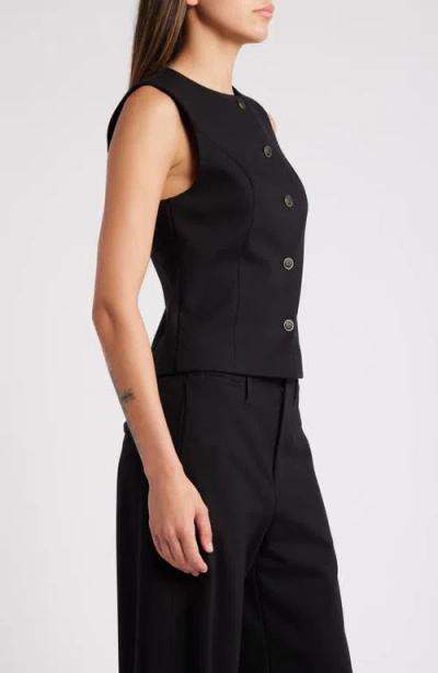 Rag & Bone Irina Button-front Vest In Black